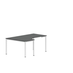 Freiformtisch NEVADA, B 1800 x T 1200/800 x H 740 mm, rund, dunkelgrau/weiß Freiformtisch NEVADA, B 1800 x T 1200/800 x H 740 mm, rund, dunkelgrau/weiß