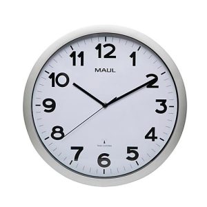 Funk Wanduhr Maul MAULstep, silber, für Innen, schwarze arabische Ziffern, Auto-Zeitumstellung, rund, Ø 350 mm, Kunststoff & Glas, mit Batterie Funk Wanduhr Maul MAULstep, silber, für Innen, schwarze arabische Ziffern, Auto-Zeitumstellung, rund, Ø 350 mm, Kunststoff & Glas, mit Batterie