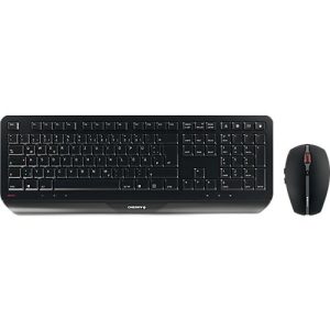 Funktastatur mit Maus CHERRY GENTIX DESKTOP, ergonomisch, QWERTZ-Tastatur, Maus mit 6 Tasten, Scrollrad, 1000/2000 dpi, bis 10 m, USB-Empfänger