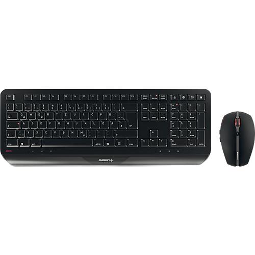 Funktastatur mit Maus CHERRY GENTIX DESKTOP, ergonomisch, QWERTZ-Tastatur, Maus mit 6 Tasten, Scrollrad, 1000/2000 dpi, bis 10 m, USB-Empfänger
