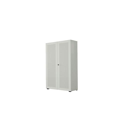 Garderobenschrank, 2-türig, B 80 cm, 5 OH, lichtgrau