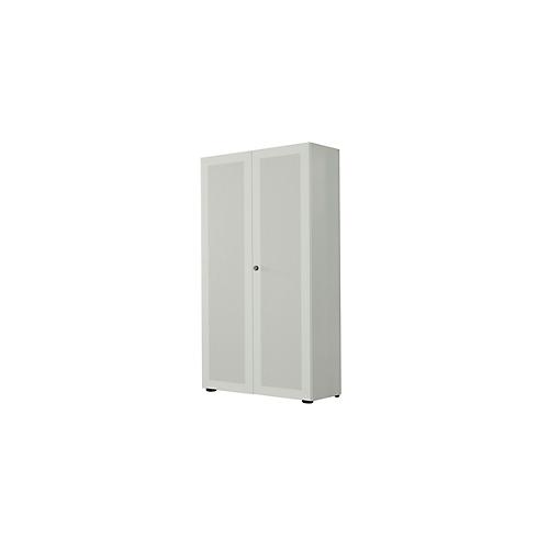 Garderobenschrank, 2-türig, B 80 cm, 6 OH, lichtgrau