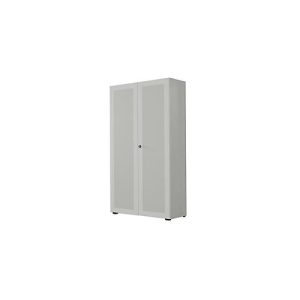 Garderobenschrank, 2-türig, B 80 cm, 6 OH, weißaluminium Garderobenschrank, 2-türig, B 80 cm, 6 OH, weißaluminium