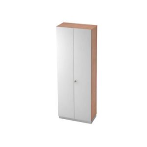 Garderobenschrank, links Ablagen, B 800 x T 420 mm, Nussbaum-Dekor/silber Garderobenschrank, links Ablagen, B 800 x T 420 mm, Nussbaum-Dekor/silber