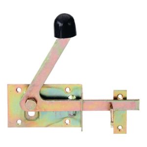 Gartentorfalle 100x60mm Stahl roh galv. gelb verz. Gartentorfalle 100x60mm Stahl roh galv. gelb verz.