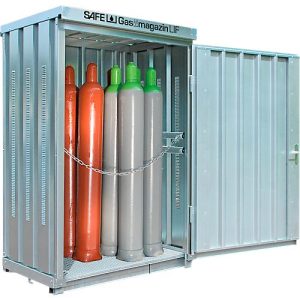 Gasflaschen-Magazin SAFE LIF GM 114, mit Bodenrahmen und verzinkten Gitterrosten Gasflaschen-Magazin SAFE LIF GM 114, mit Bodenrahmen und verzinkten Gitterrosten