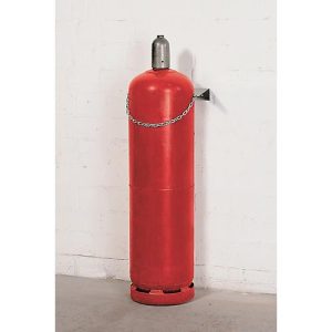 Gasflaschen-Wandhalterung, Stahl, B 375 x T 220 x H 60 mm, 1 Flasche Ø 320 mm, mit Kettensicherung Gasflaschen-Wandhalterung, Stahl, B 375 x T 220 x H 60 mm, 1 Flasche Ø 320 mm, mit Kettensicherung