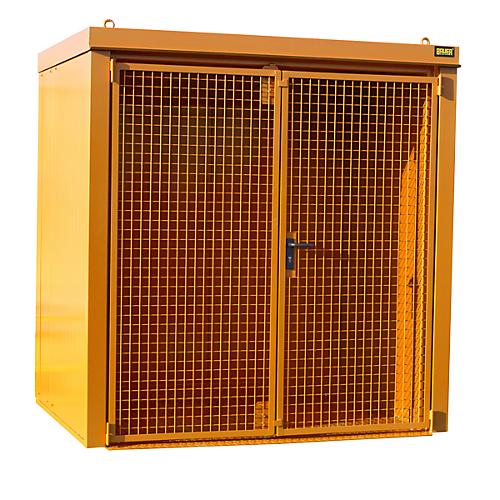 Gasflaschencontainer BAUER GFC-B M2, B 1570 x T 2125 x H 2265, für 35 Gasflaschen, feuerbeständig, abschließbar, orange
