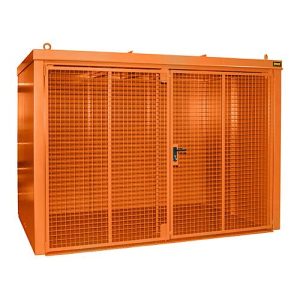 Gasflaschencontainer BAUER GFC-B M5, B 2175 x T 3125 x H 2270, für 96 Gasflaschen, feuerbeständig, abschließbar, orange Gasflaschencontainer BAUER GFC-B M5, B 2175 x T 3125 x H 2270, für 96 Gasflaschen, feuerbeständig, abschließbar, orange