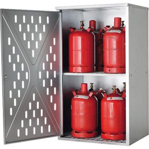 Gasflaschenschrank LG.2845 asecos, für 4 x 33/10 x 11/18 x 5 kg, 1-wandig, für Außen, abschließbar, B 840 x T 690 x H 1500 mm, Stahl Gasflaschenschrank LG.2845 asecos, für 4 x 33/10 x 11/18 x 5 kg, 1-wandig, für Außen, abschließbar, B 840 x T 690 x H 1500 mm, Stahl