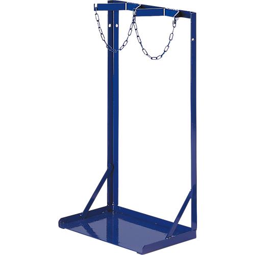 Gasflaschenständer Rollcart Transportsysteme, für 2 Flaschen mit Volumen 40-50 l & Ø 210-250 mm, bis 200 kg, Kettensicherung, Stahl, blau