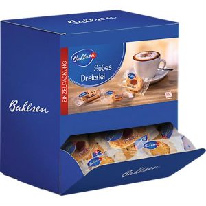 Gebäck Bahlsen Süßes Dreierlei, 150 Einzelpackungen mit 3 verschiedene Sorten, Box mit insgesamt ca. 1050 g Gebäck Bahlsen Süßes Dreierlei, 150 Einzelpackungen mit 3 verschiedene Sorten, Box mit insgesamt ca. 1050 g