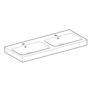 Geberit Doppelwaschtisch iCon 1200 x 485 mm, mit Hahnloch, mit Überlauf weiß