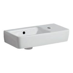 Geberit Handwaschbecken RENOVA COMPACT 500 x 250 mm, mit Überlauf, Ablagefläche rechts, Hahnloch rechts weiß Geberit Handwaschbecken RENOVA COMPACT 500 x 250 mm, mit Überlauf, Ablagefläche rechts, Hahnloch rechts weiß