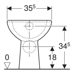 Geberit Stand-Flachspül-WC RENOVA Abgang horizontal weiß Geberit Stand-Flachspül-WC RENOVA Abgang horizontal weiß