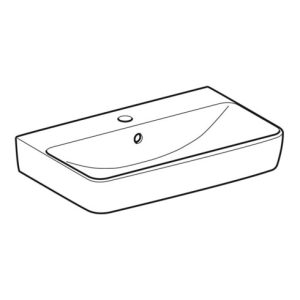 Geberit Waschtisch RENOVA COMPACT 600 x 370 mm, mit Hahnloch, mit Überlauf weiß Geberit Waschtisch RENOVA COMPACT 600 x 370 mm, mit Hahnloch, mit Überlauf weiß