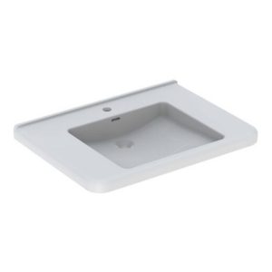 Geberit Waschtisch Square RENOVA COMFORT 750 x 550 mm, barrierefrei, mit Hahnloch, mit Überlauf weiß Geberit Waschtisch Square RENOVA COMFORT 750 x 550 mm, barrierefrei, mit Hahnloch, mit Überlauf weiß