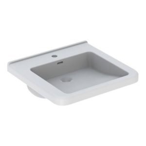Geberit Waschtisch Square RENOVA COMFORT barrierefrei, mit Hahnloch, mit Überlauf 550 x 525 mm weiß Geberit Waschtisch Square RENOVA COMFORT barrierefrei, mit Hahnloch, mit Überlauf 550 x 525 mm weiß