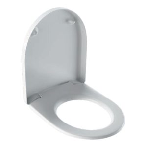 Geberit WC-Sitz iCon ohne Absenkautomatik, Scharniere Edelstahl weiß