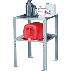 Gebinderegal für Auffangwannen, 2 Lagerebenen für Gebinde, L 600 x B 698 x H 900 mm Gebinderegal für Auffangwannen, 2 Lagerebenen für Gebinde, L 600 x B 698 x H 900 mm