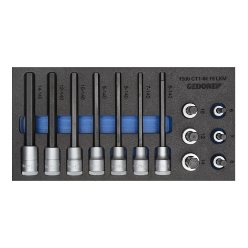 Gedore 1500 CT1-IN 19 LKM Satz Schraubendrehereinsätze 1/2" in Check-Tool-Modul