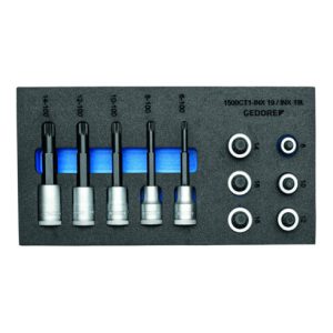 Gedore 1500 CT1-INX 19 LK Satz Schraubendrehereinsätze 1/2″ in Check-Tool-Modul