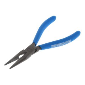 Gedore Flachrundzange, lange Backen, gezahnt, gerade, induktiv gehärtet, Antirutsch-Griff, Länge 140 mm, 8132-140 TL