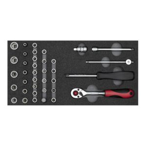 Gedore R22150006 Steckschlüssel-Satz 1/4″ 2/6 CT-Modul 37-teilig