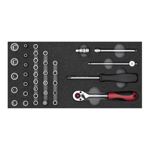 Gedore R22150006 Steckschlüssel-Satz 1/4" 2/6 CT-Modul 37-teilig