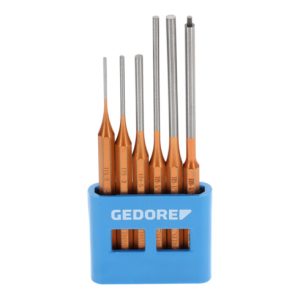 Gedore Splinttreiber-Satz inkl. PVC-Halter, 6-teilig, lange Form, Stahl/Lackierung, Silber/Kupfer Gedore Splinttreiber-Satz inkl. PVC-Halter, 6-teilig, lange Form, Stahl/Lackierung, Silber/Kupfer