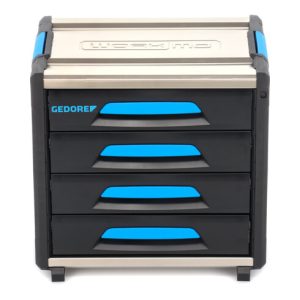 Gedore Werkzeugbox WorkMo B2, 4 Schubladen, 1 Fach, Plastik/Alu, mit Zubehör abschließbar, leer, Werkzeug-Mobil 1110 WM-24 Gedore Werkzeugbox WorkMo B2, 4 Schubladen, 1 Fach, Plastik/Alu, mit Zubehör abschließbar, leer, Werkzeug-Mobil 1110 WM-24