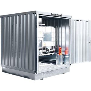 Gefahrstoffcontainer SAFE Tank 400 KTC, verzinkt, B 2100 x T 2170 x H 2400 mm, bis 1 x 1000 l IBC Gefahrstoffcontainer SAFE Tank 400 KTC, verzinkt, B 2100 x T 2170 x H 2400 mm, bis 1 x 1000 l IBC