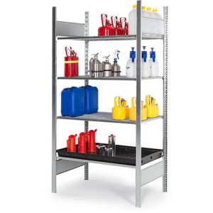 Gefahrstoffregal asecos RSG-V 1064, B 1060 x T 640 x H 2000 mm, mit 28 l PE-Auffangwanne, 3 Gitterostböden aus verzinktem Stahl Gefahrstoffregal asecos RSG-V 1064, B 1060 x T 640 x H 2000 mm, mit 28 l PE-Auffangwanne, 3 Gitterostböden aus verzinktem Stahl
