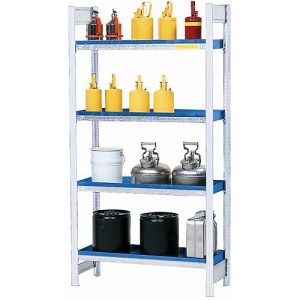 Gefahrstoffregal asecos RWW 1044, B 1060 x T 440 x H 2000 mm, mit 4 20 l Wannenböden aus lackiertem Stahl Gefahrstoffregal asecos RWW 1044, B 1060 x T 440 x H 2000 mm, mit 4 20 l Wannenböden aus lackiertem Stahl