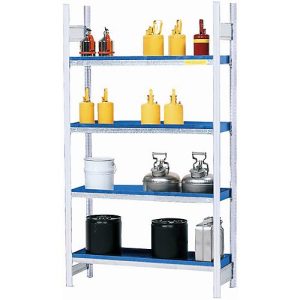Gefahrstoffregal asecos RWW 1364, B 1360 x T 640 x H 2000 mm, mit 4 40 l Wannenböden aus lackiertem Stahl Gefahrstoffregal asecos RWW 1364, B 1360 x T 640 x H 2000 mm, mit 4 40 l Wannenböden aus lackiertem Stahl