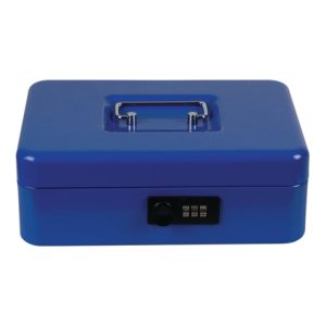 Geldkassette MONEY H90xB250xT180mm Gewicht 1,31kg Zahlenschloss blau