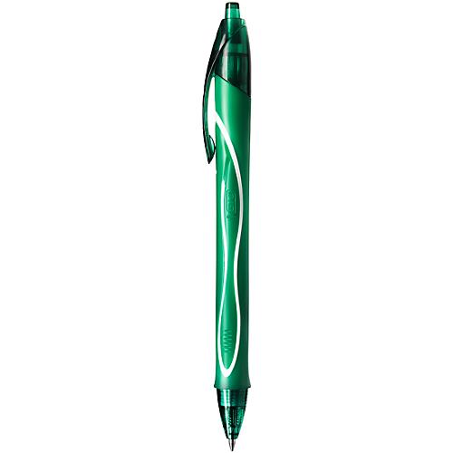 Gelschreiber BIC Gel-ocity Quick Dry, Druckmechanik, gummierter Schaft, Strichstärke 0,3 mm, 12 Stück, Schreibfarbe grün