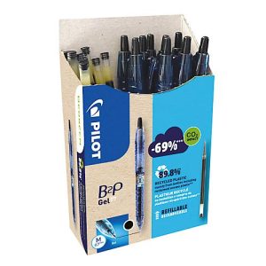 Gelschreiber PILOT Bottle 2 Pen BeGreen, schwarz, Strichbreite 0,4 mm, dokumentenecht, nachfüllbar, 89 % Recyclingmaterial, 10 Stück + 10 Minen schwarz Gelschreiber PILOT Bottle 2 Pen BeGreen, schwarz, Strichbreite 0,4 mm, dokumentenecht, nachfüllbar, 89 % Recyclingmaterial, 10 Stück + 10 Minen schwarz