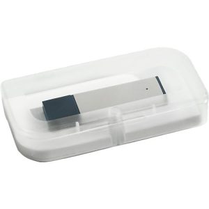 Geschenkbox für USB-Sticks, für 1 Stick einer Größe bis max. L 90 x B 40 x H 18 mm, Magnetverschluss, Kunststoff, weiß-transparent, ohne USB-Stick Geschenkbox für USB-Sticks, für 1 Stick einer Größe bis max. L 90 x B 40 x H 18 mm, Magnetverschluss, Kunststoff, weiß-transparent, ohne USB-Stick