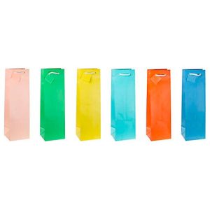 Geschenktüte für Flaschen „Trendfarben“, mit Tragekordel & Beschriftungsschild, B 100 x T 90 x H 330 mm, PP-Folie, 12 Stück farbsortiert Geschenktüte für Flaschen „Trendfarben“, mit Tragekordel & Beschriftungsschild, B 100 x T 90 x H 330 mm, PP-Folie, 12 Stück farbsortiert