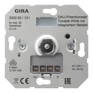 Gira DALI-Potentiometer Tun.WH Netzt.Einsatz 203000 Gira DALI-Potentiometer Tun.WH Netzt.Einsatz 203000