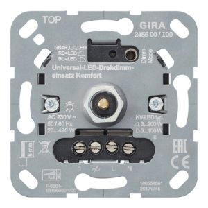 Gira LED-Univers.-Dimmereinsatz Komfort 245500 Gira LED-Univers.-Dimmereinsatz Komfort 245500