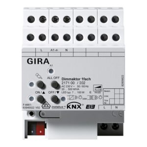 Gira Universal-Dimmaktor 1f. 500W KNX/EIB REG 217100 Gira Universal-Dimmaktor 1f. 500W KNX/EIB REG 217100