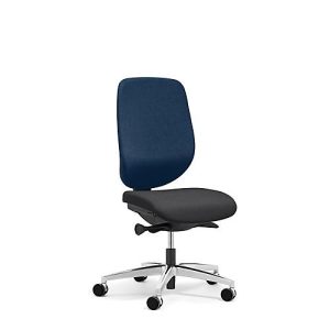 Giroflex Bürostuhl 353, ohne Armlehnen, Auto-Synchronmechanik, Muldensitz, blau/schwarz/alusilber Giroflex Bürostuhl 353, ohne Armlehnen, Auto-Synchronmechanik, Muldensitz, blau/schwarz/alusilber