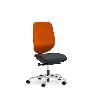 Giroflex Bürostuhl 353, ohne Armlehnen, Auto-Synchronmechanik, Muldensitz, orange/schwarz/alusilber Giroflex Bürostuhl 353, ohne Armlehnen, Auto-Synchronmechanik, Muldensitz, orange/schwarz/alusilber