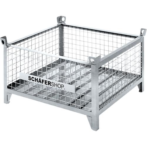 Gitterbehälter Schäfer Shop Select, mit festen Wänden, B 1050 x T 850 x H 670 mm, feuerverzinkt, bis 1000 kg