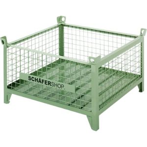Gitterbehälter Schäfer Shop Select, mit festen Wänden, B 1050 x T 850 x H 670 mm, resedagrün RAL 6011, bis 1000 kg Gitterbehälter Schäfer Shop Select, mit festen Wänden, B 1050 x T 850 x H 670 mm, resedagrün RAL 6011, bis 1000 kg