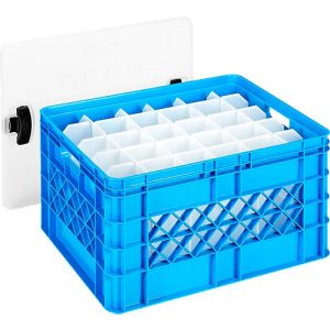 Gläserkiste Sunware Square, inkl. Deckel und Einsatz, blau, 52 l, für 30 Gläser Gläserkiste Sunware Square, inkl. Deckel und Einsatz, blau, 52 l, für 30 Gläser