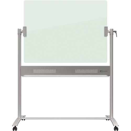 Glastafel Nobo Diamond, fahrbar, magnethaftend, Arbeitsfläche 1200 x 900 mm