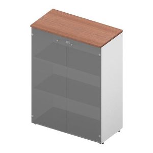 Glastürenschrank ARLON OFFICE, 3 Ordnerhöhen, Glastüren ohne Rahmen, B 900 x T 450 x H 1232 mm, Nuss Canaletto-Dekor/weiß Glastürenschrank ARLON OFFICE, 3 Ordnerhöhen, Glastüren ohne Rahmen, B 900 x T 450 x H 1232 mm, Nuss Canaletto-Dekor/weiß